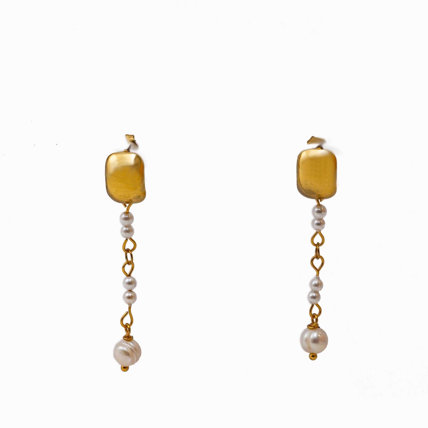 Gold-Plated Pearl Earrings