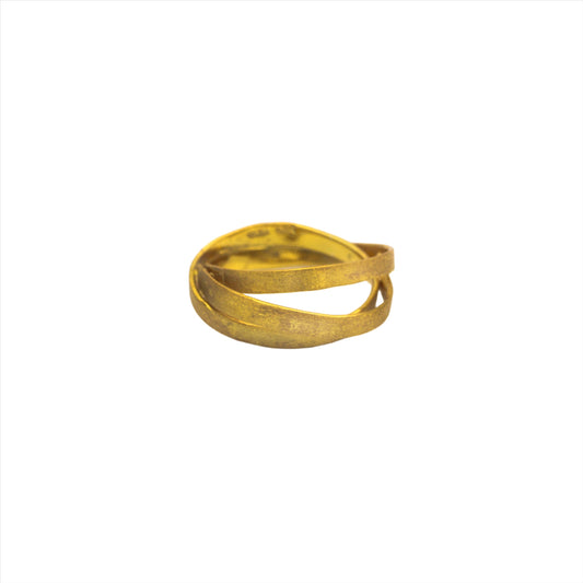Πλεκτό Δαχτυλίδι από Επιχρυσωμένο Ασήμι 925 