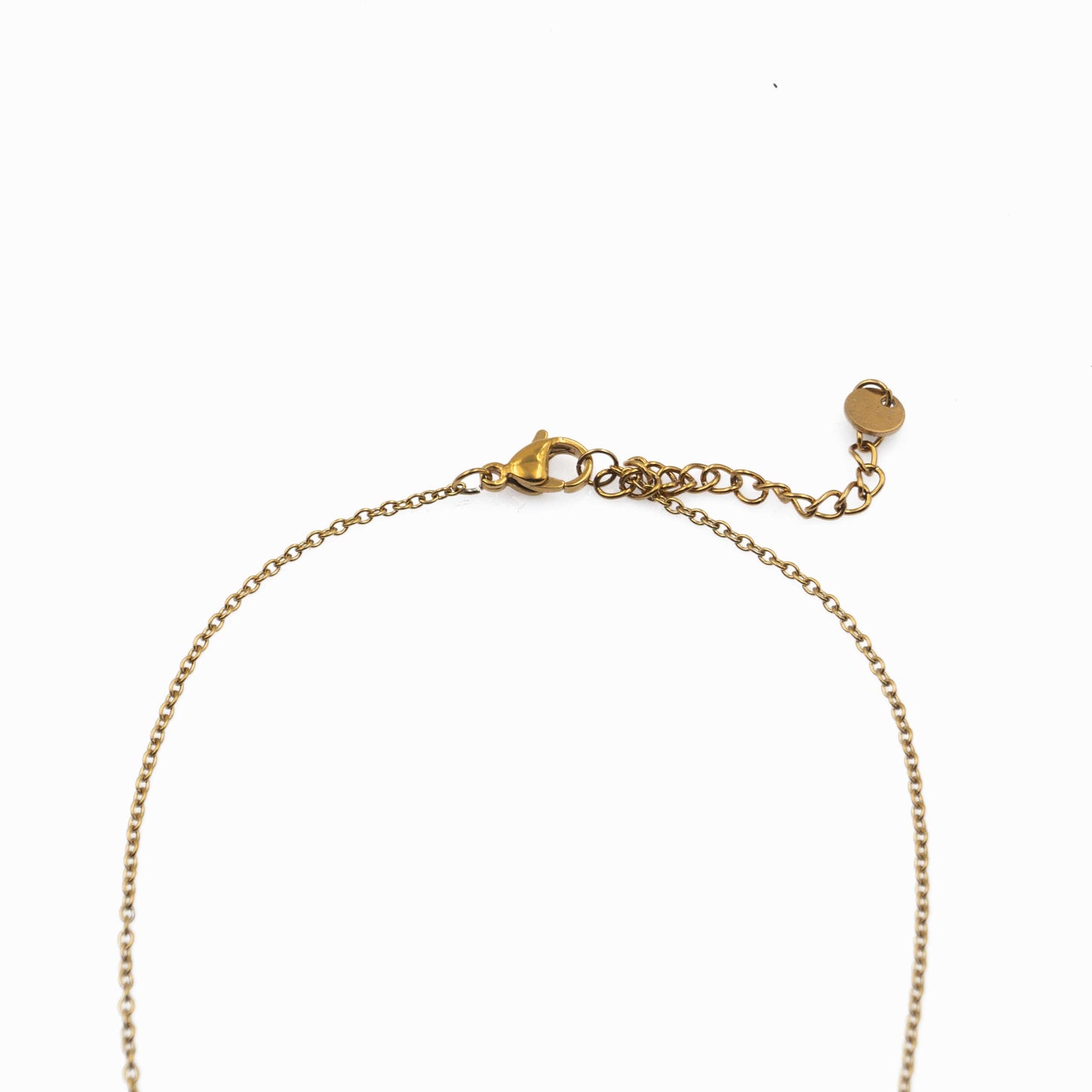 Gold Plated Stainless Steel Chain Necklace with Clasp Mechanism for Charms