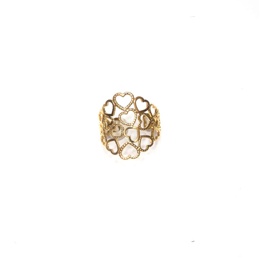 Δαχτυλίδι με σχέδιο καρδιές από Ατσάλι