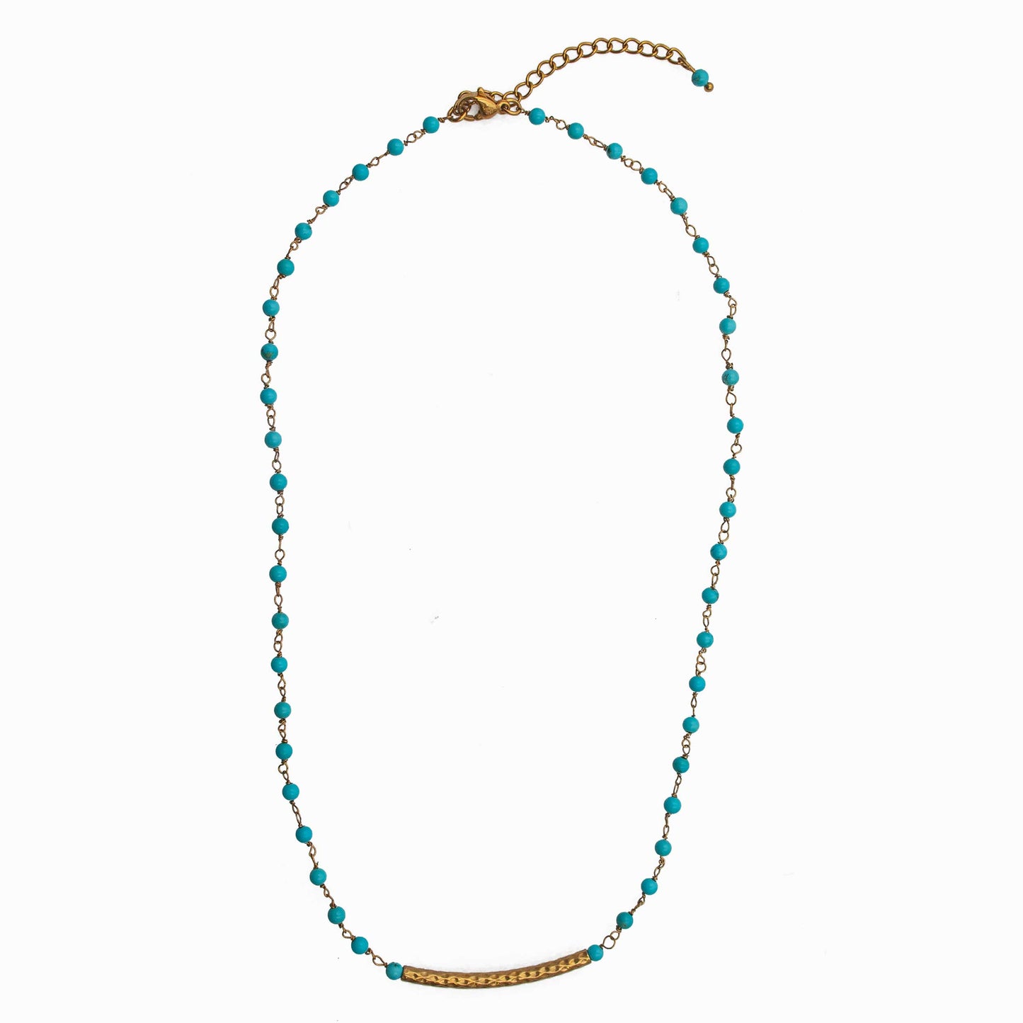 Turqoise Howlite Gold Plated Stainless Steel Necklace