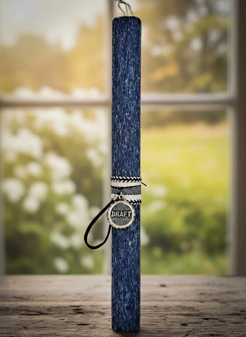 Handmade Men's Easter Candle with Detachable Keychain - Beer Cap