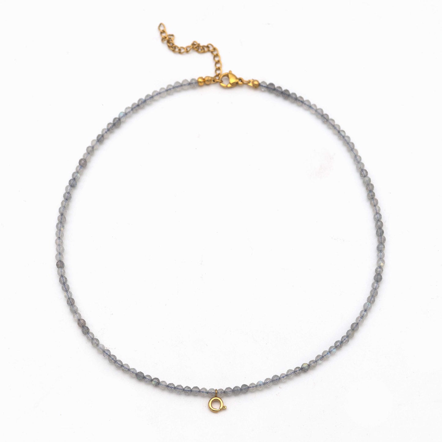 Χειροποίητο κολιέ Λαμπραδορίτη - Διαίσθηση με μηχανισμό κουμπώματος για μενταγιόν