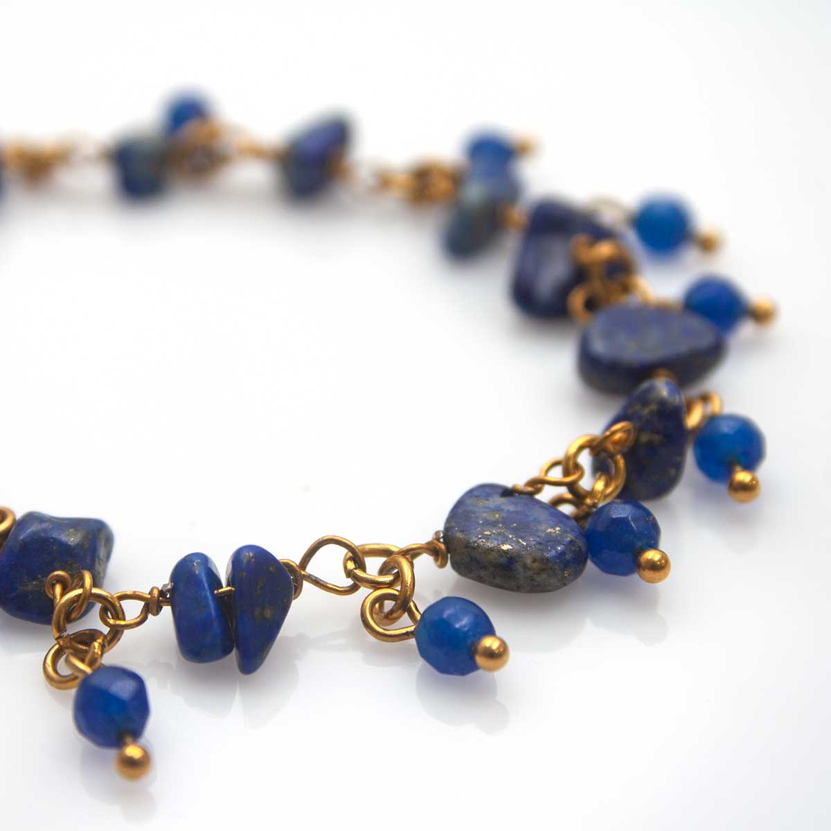 Gold Plated Stainless Steel Lapis Lazuli Intention Bracelet – Wisdom & Intuition