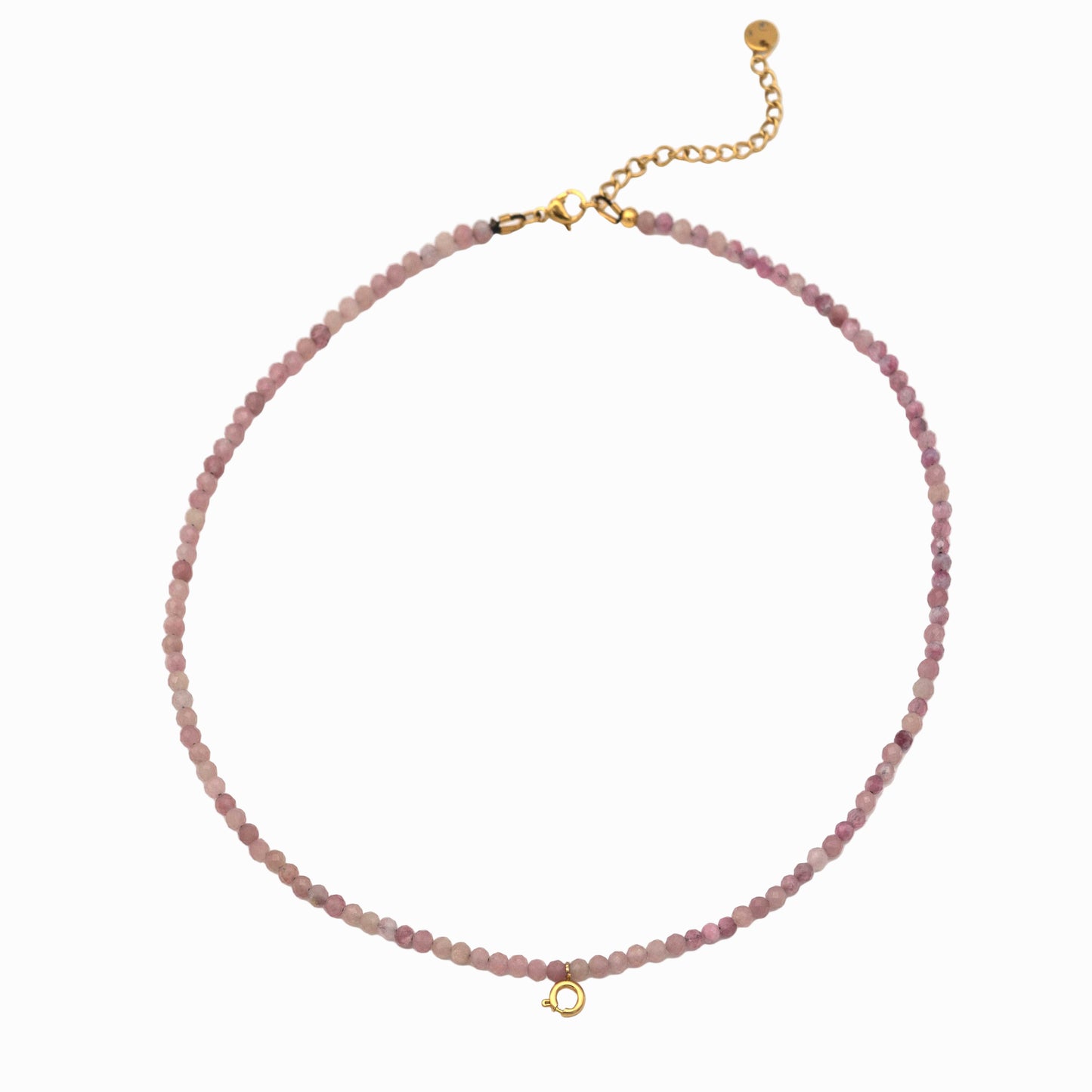 Handmade Pink Tourmaline Necklace for Love – with Interchangeable Pendant Clasp