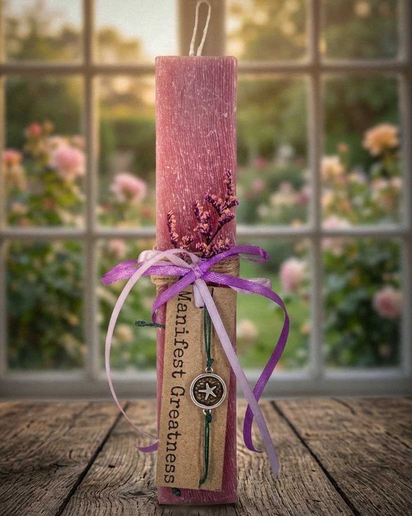 Χειροποίητη Πασχαλινή Λαμπάδα με Βραχιόλι