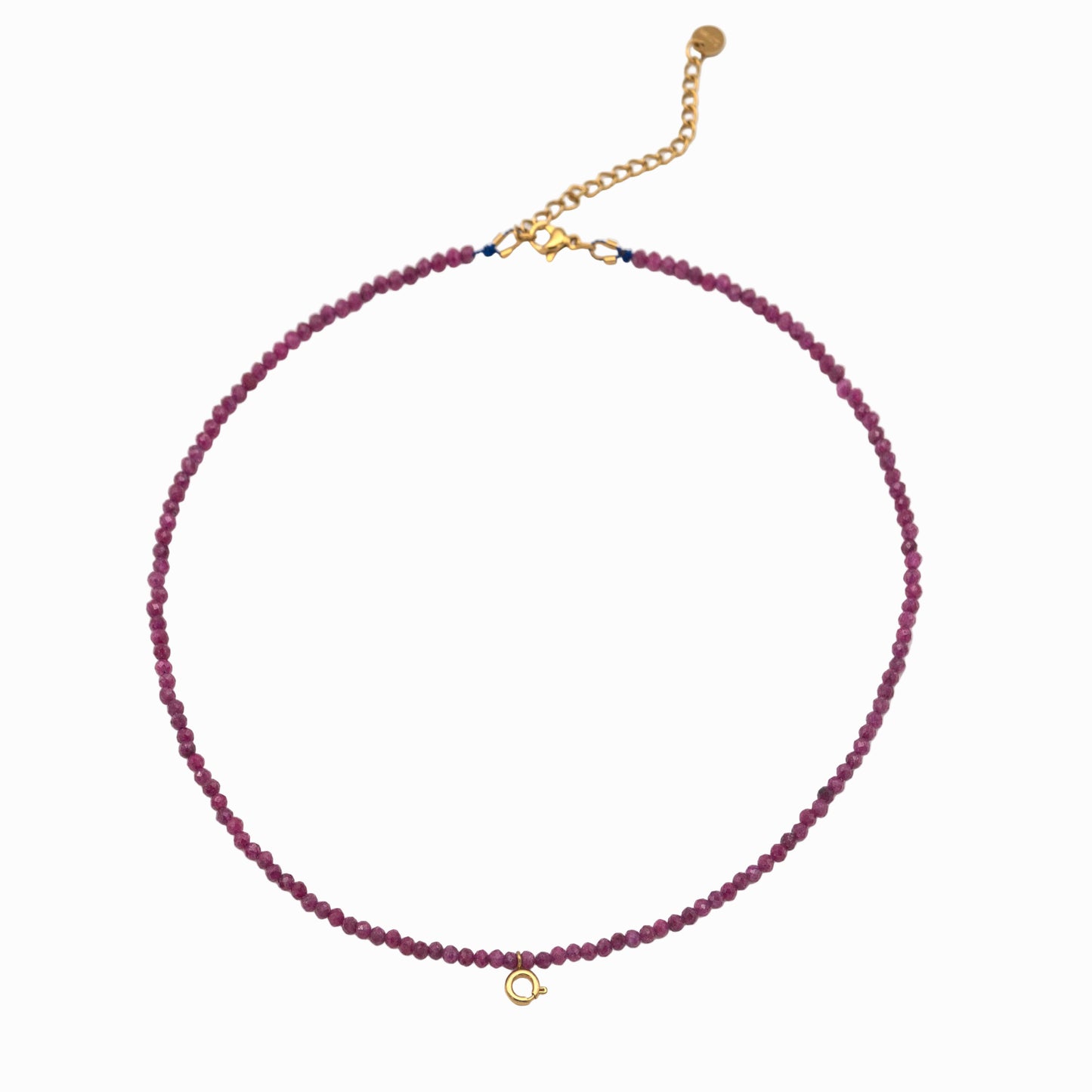 Χειροποίητο κολιέ Ρουμπίνι - Θάρρος με μηχανισμό κουμπώματος για μενταγιόν