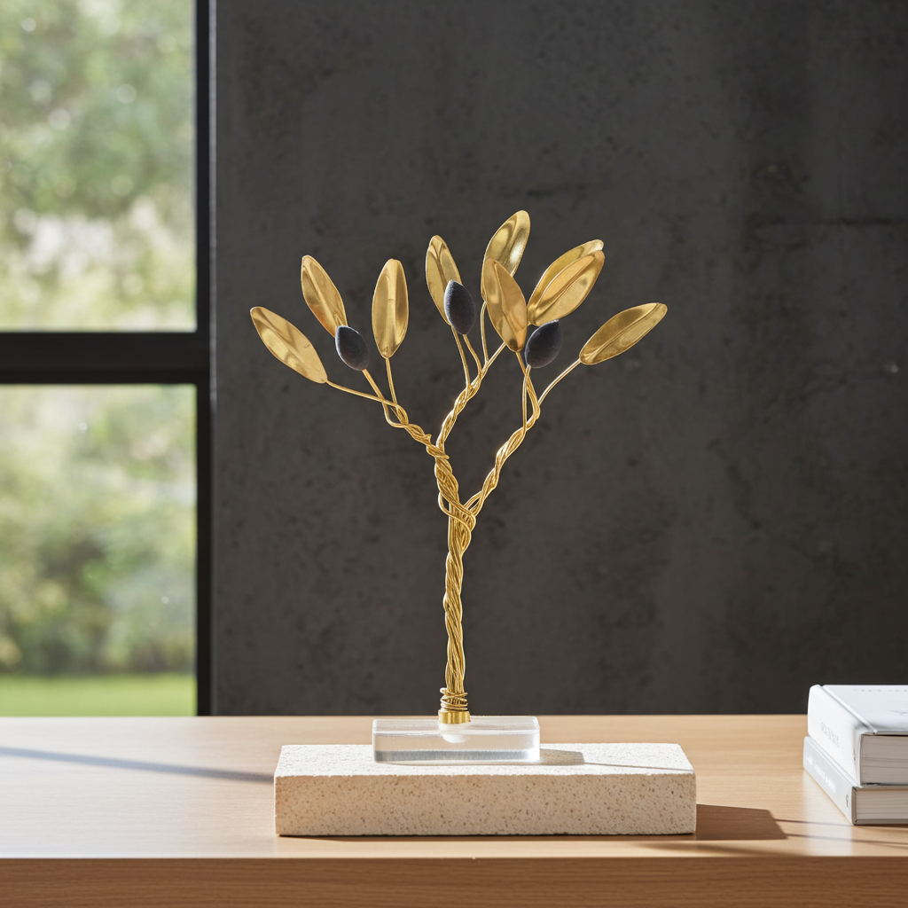 Handmade Brass Olive Tree – Symbol of Peace & Prosperity