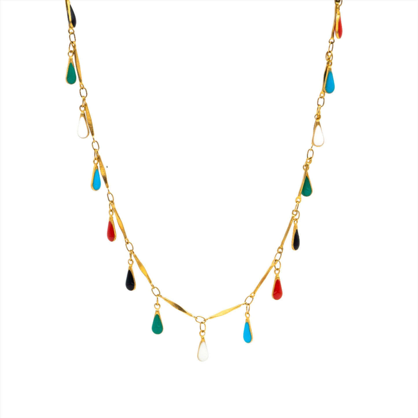 Necklace with colorfull enamel