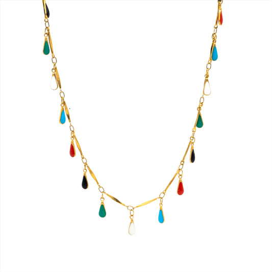 Necklace with colorfull enamel