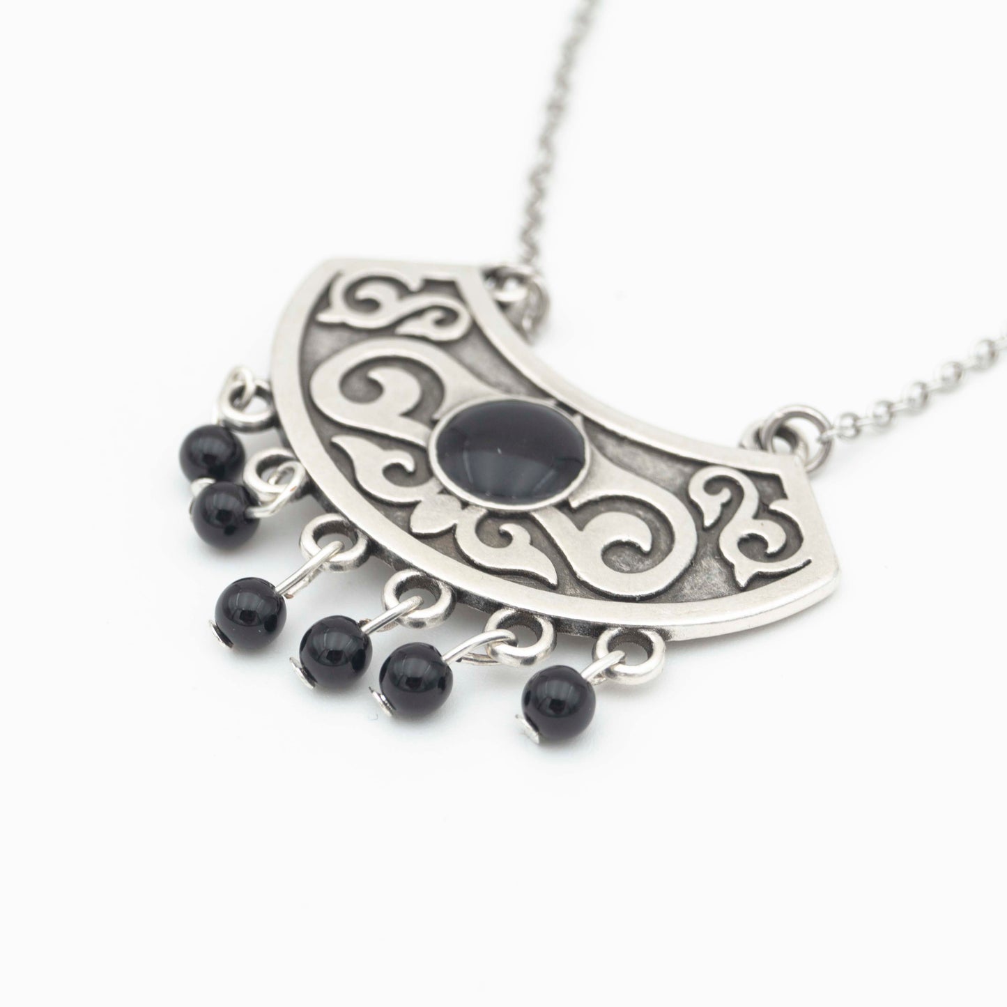 Ethnic Necklace - Silver Antique