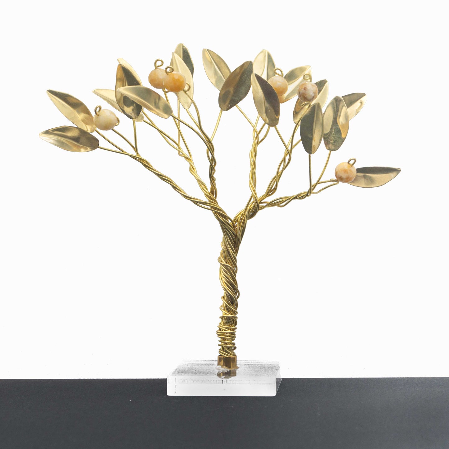 Χειροποίητο Δέντρο Ευχών με Κίτρινο Νεφρίτη – Χαρά & Τύχη