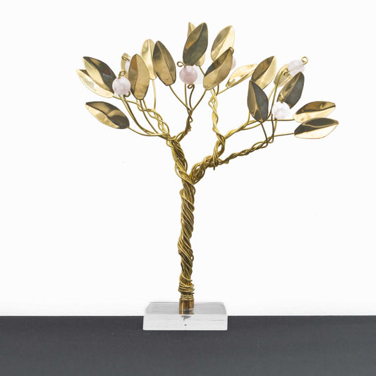 Χειροποίητο Δέντρο Ευχών με Ροζ Χαλαζία – Αγάπη & Συμπόνια