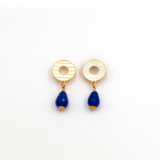 Earrings with Blue Agate