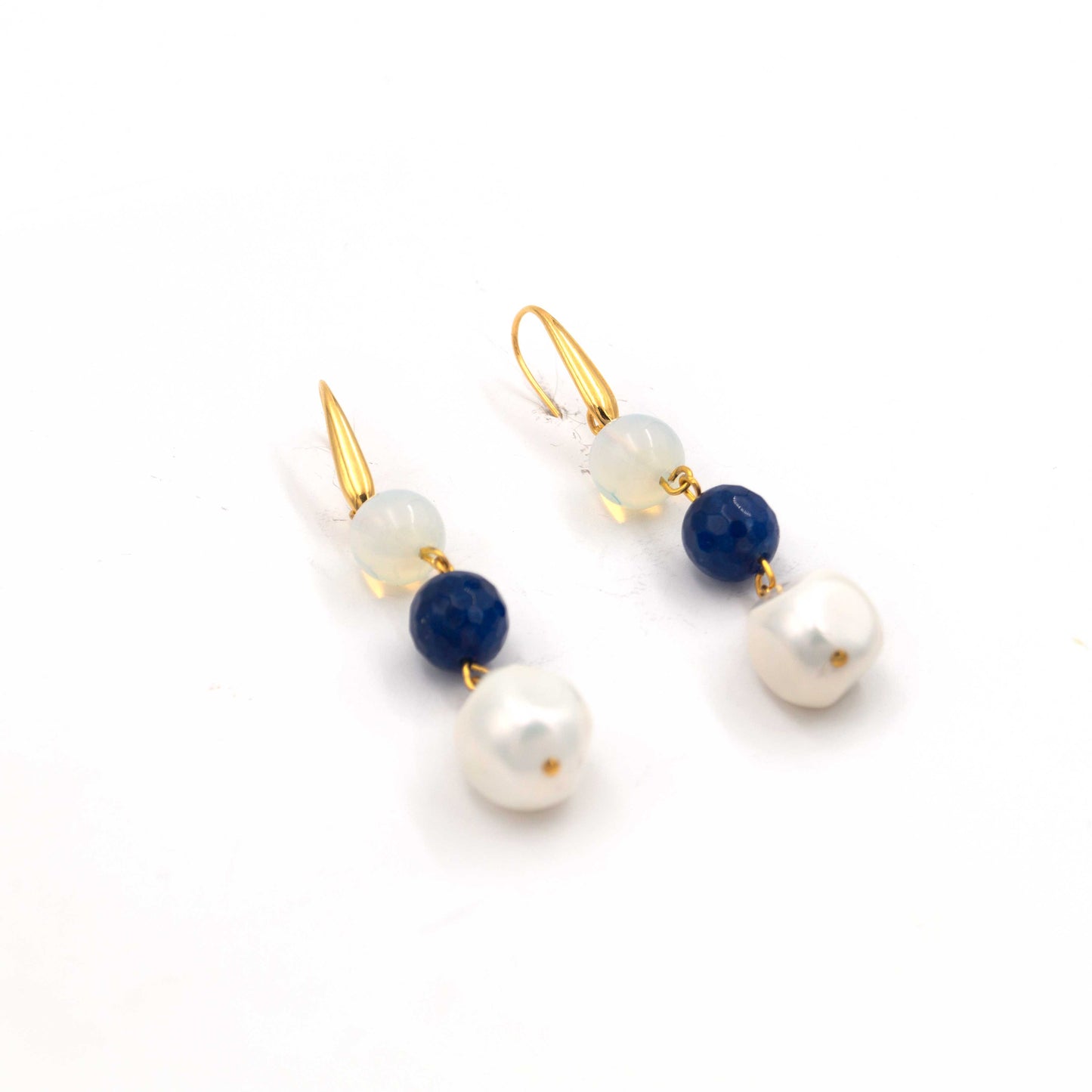 Earrings with Pearl and Agate