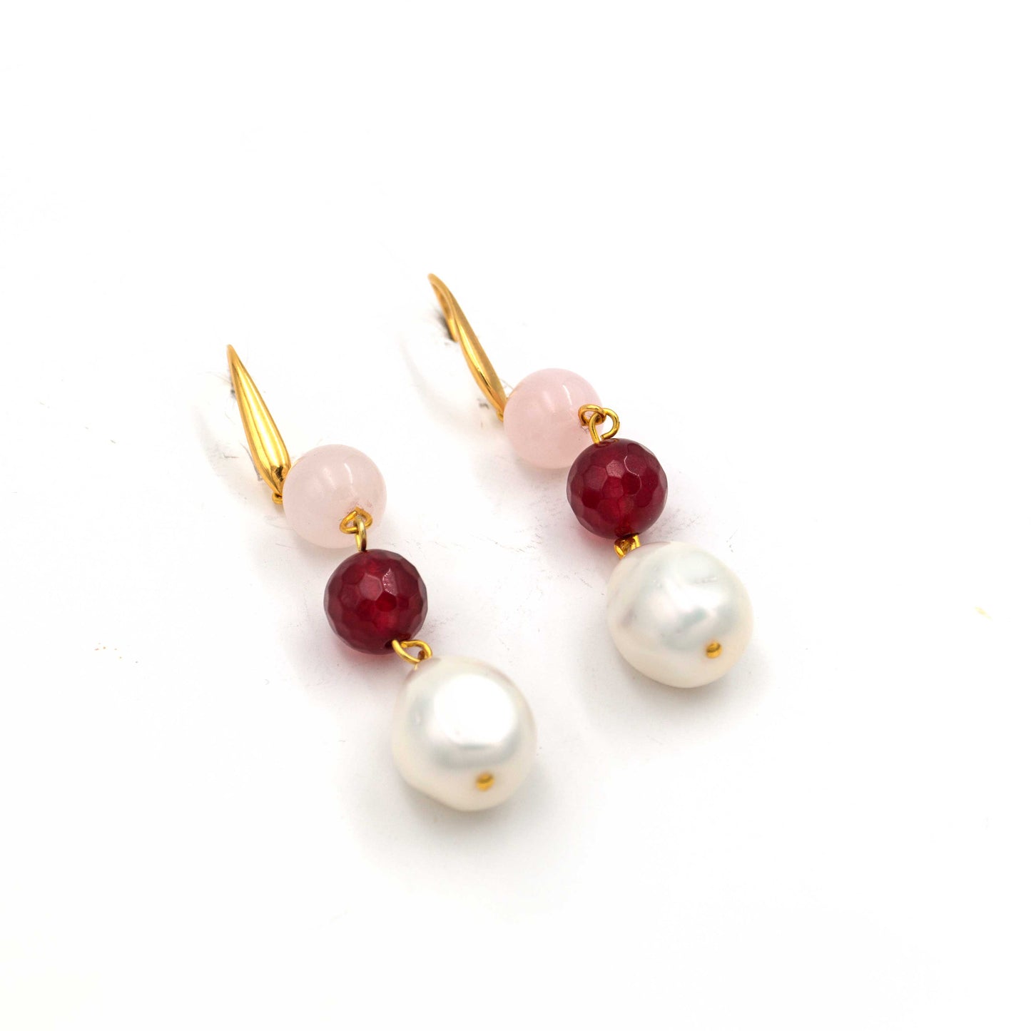 Earrings with Pearl and Agate