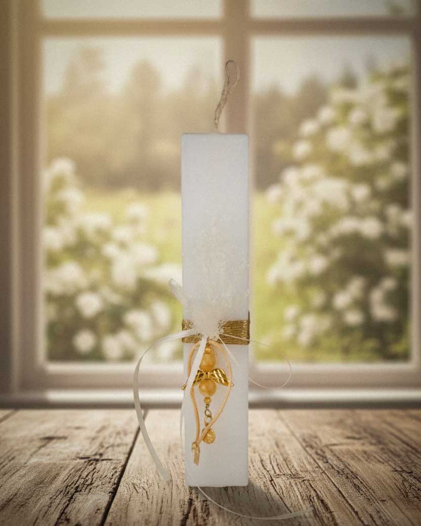 Πασχαλινή Λαμπάδα Αρχάγγελος Ζωφιήλ – Χειροποίητο Φυλαχτό για Αφθονία