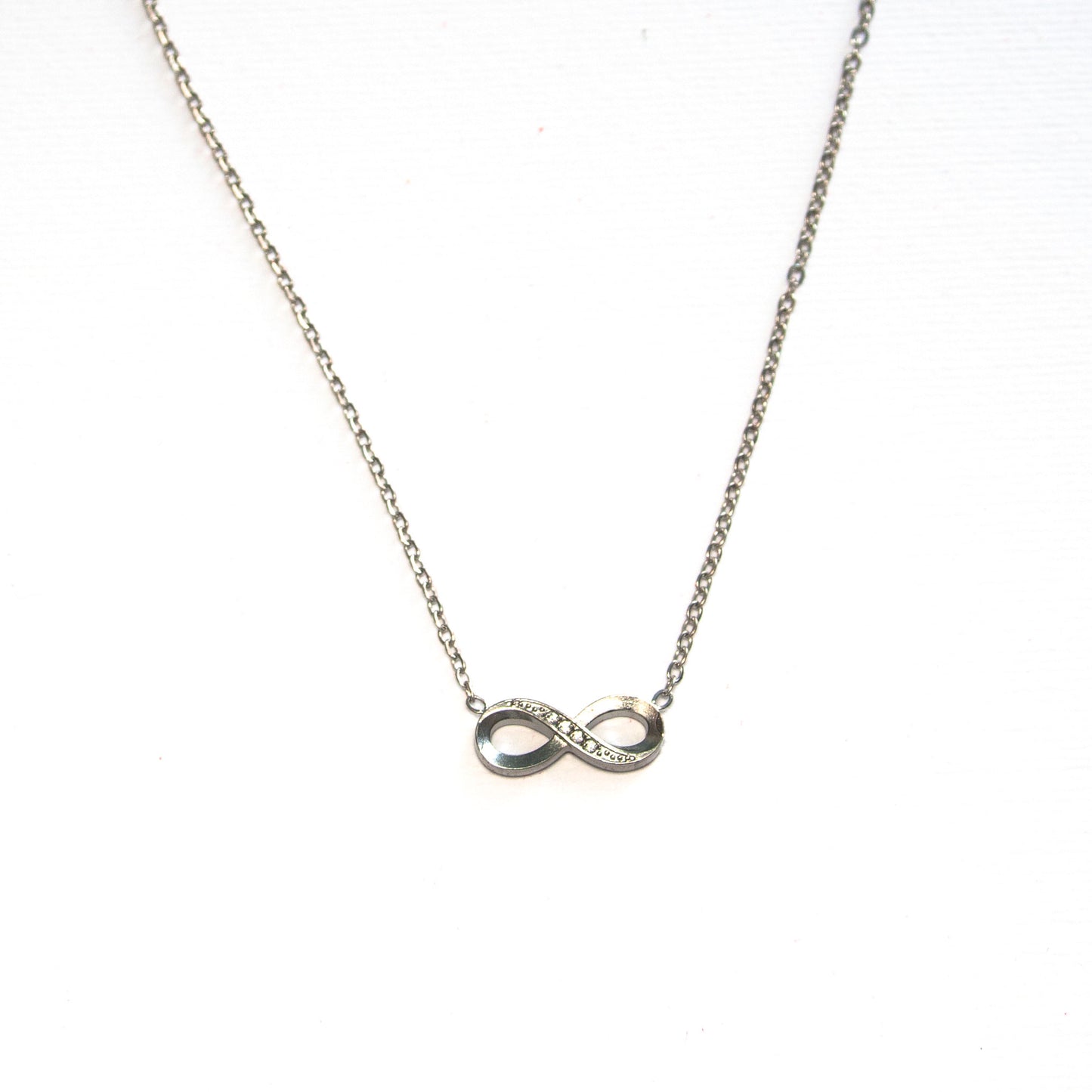 Infinity Stainless Steel Necklace with Zirgon - Gold & Silver