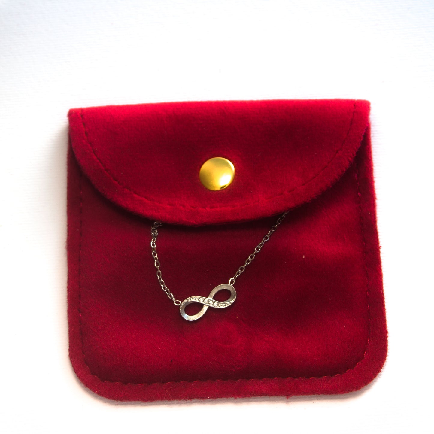 Infinity Stainless Steel Necklace with Zirgon - Gold & Silver