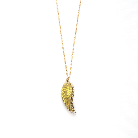 Angel's Wing Stainless Steel Necklace - Silver & Gold