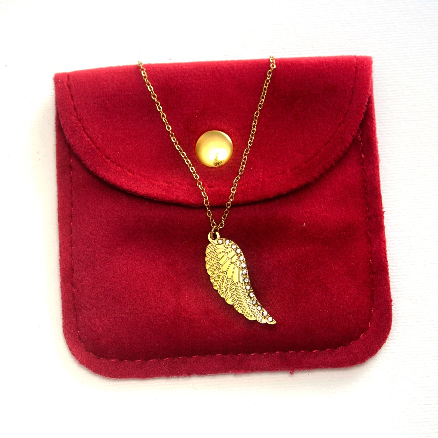 Angel's Wing Stainless Steel Necklace - Silver & Gold