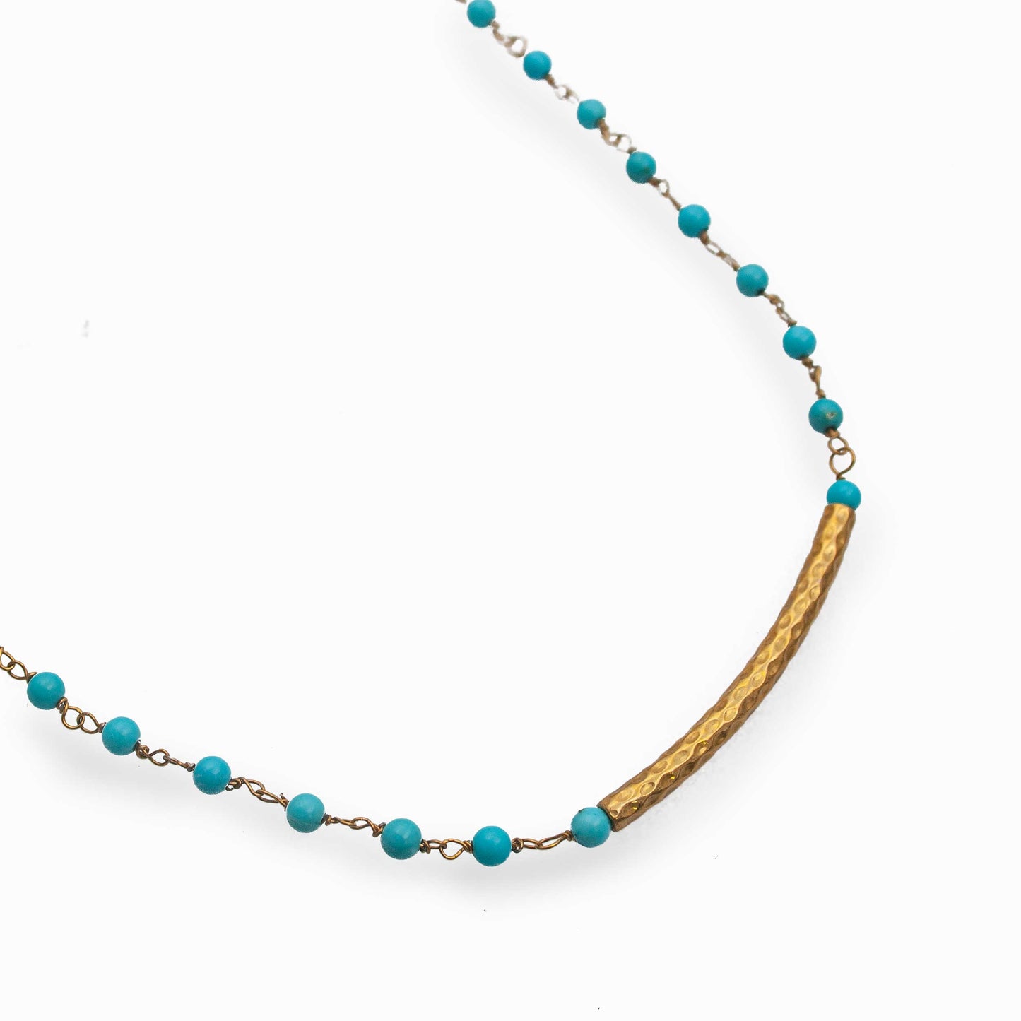 Turqoise Howlite Gold Plated Stainless Steel Necklace