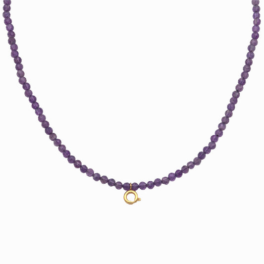 Χειροποίητο Κολιέ Αμέθυστος - Πνευματικότητα με μηχανισμό κουμπώματος για μενταγιόν