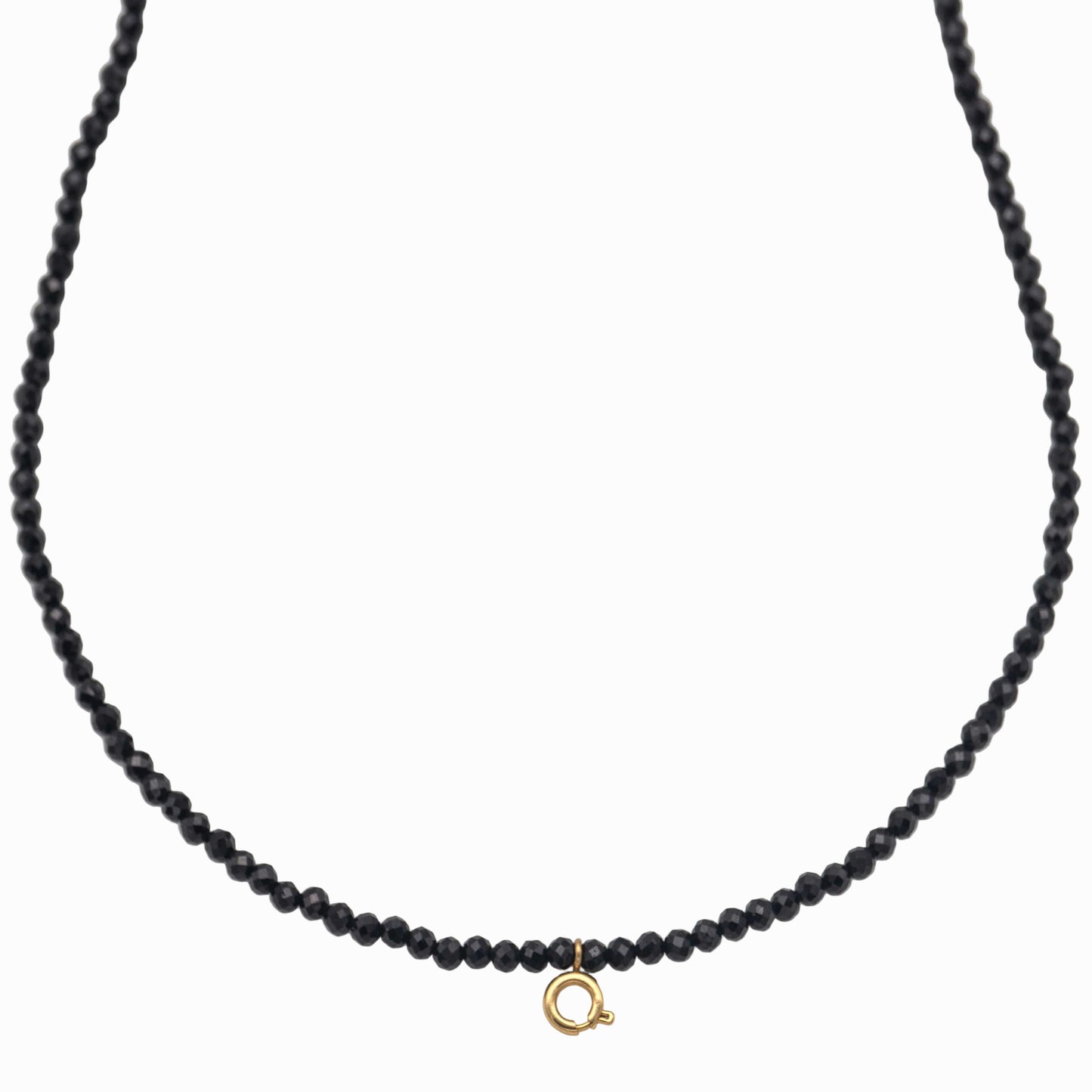 Χειροποίητο κολιέ Μαύρη Τουρμαλίνη - Προστασία με μηχανισμό κουμπώματος για μενταγιόν