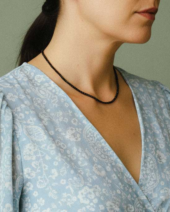 Χειροποίητο κολιέ Μαύρη Τουρμαλίνη - Προστασία