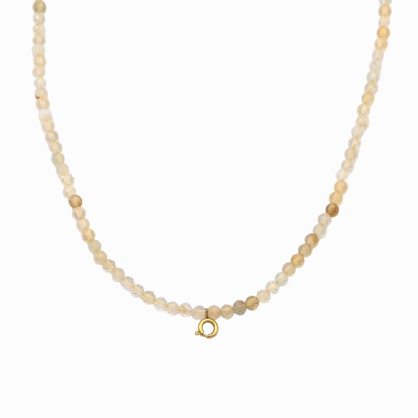 Χειροποίητο κολιέ Κιτρίνης (Citrine) - Αφθονία με μηχανισμό κουμπώματος για μενταγιόν