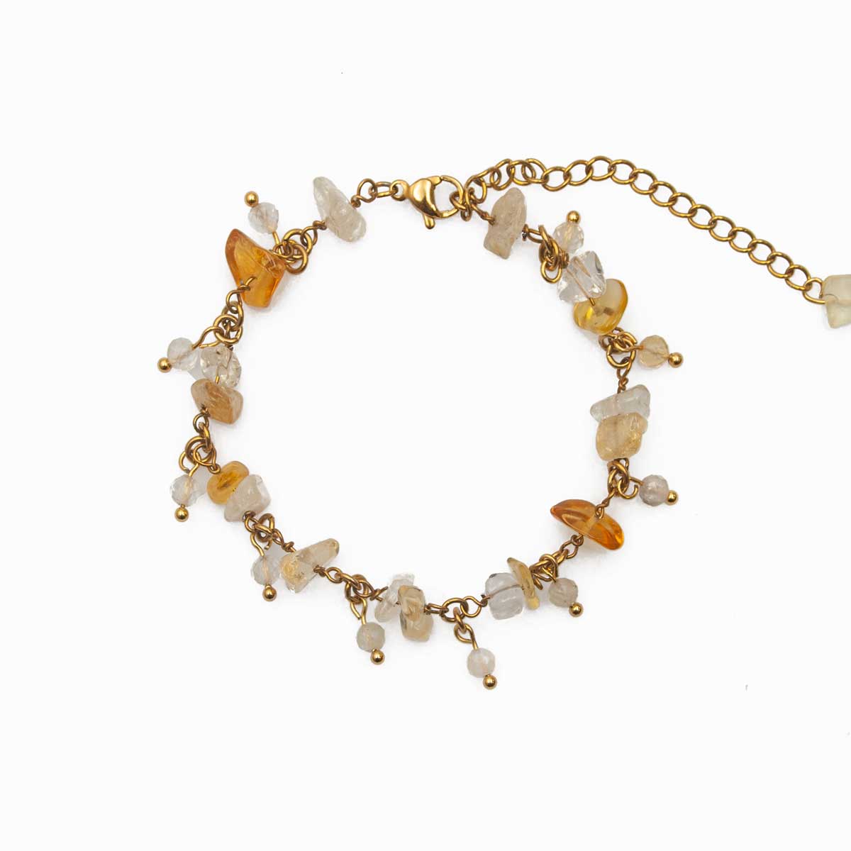 Gold Plated Stainless Steel Citrine Crystal Intention Bracelet – Manifestation & Abundance