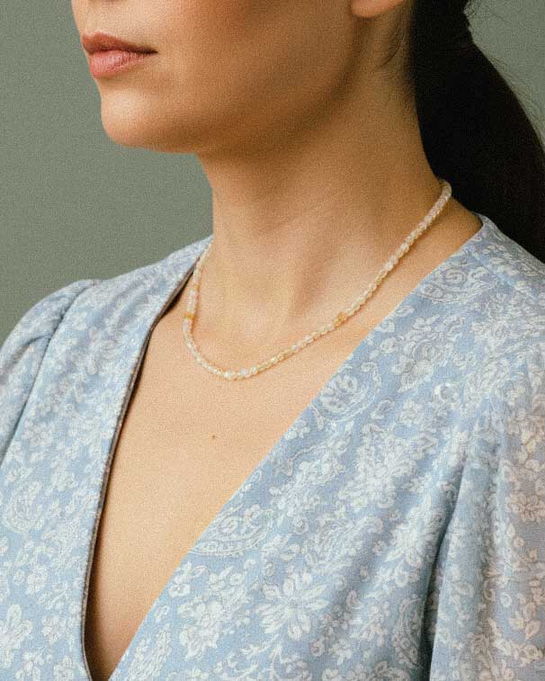 Χειροποίητο κολιέ Κιτρίνης (Citrine) - Αφθονία