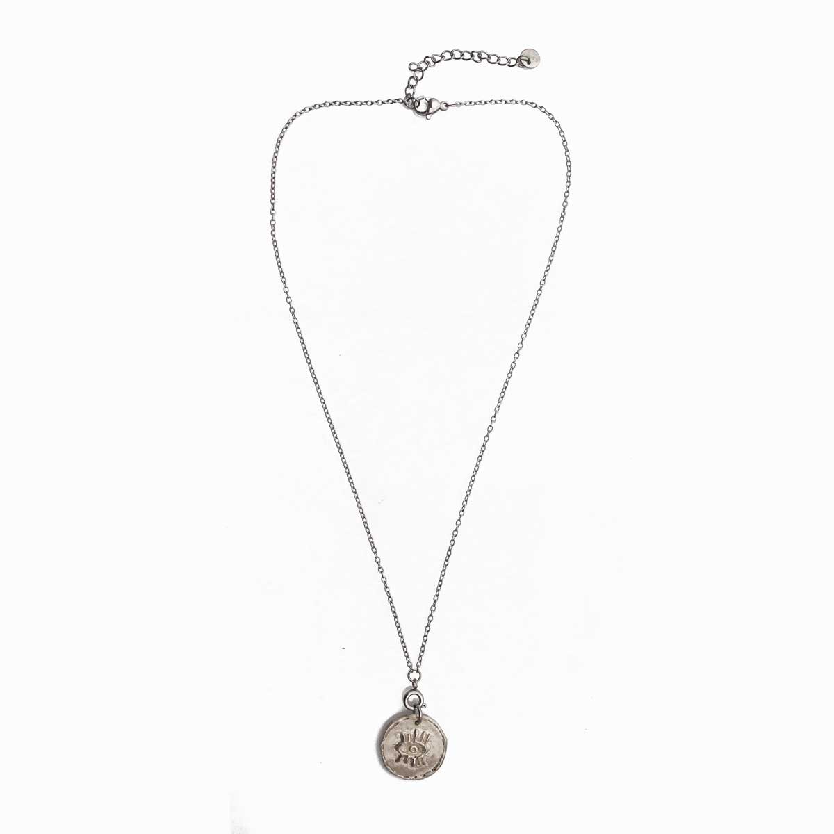 Creation Necklace – Handmade 925 Sterling Silver Evil Eye Pendant | Minimalist Symbolic Necklace for Protection & Positive Energy