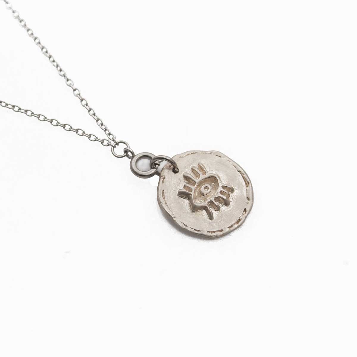Creation Necklace – Handmade 925 Sterling Silver Evil Eye Pendant | Minimalist Symbolic Necklace for Protection & Positive Energy