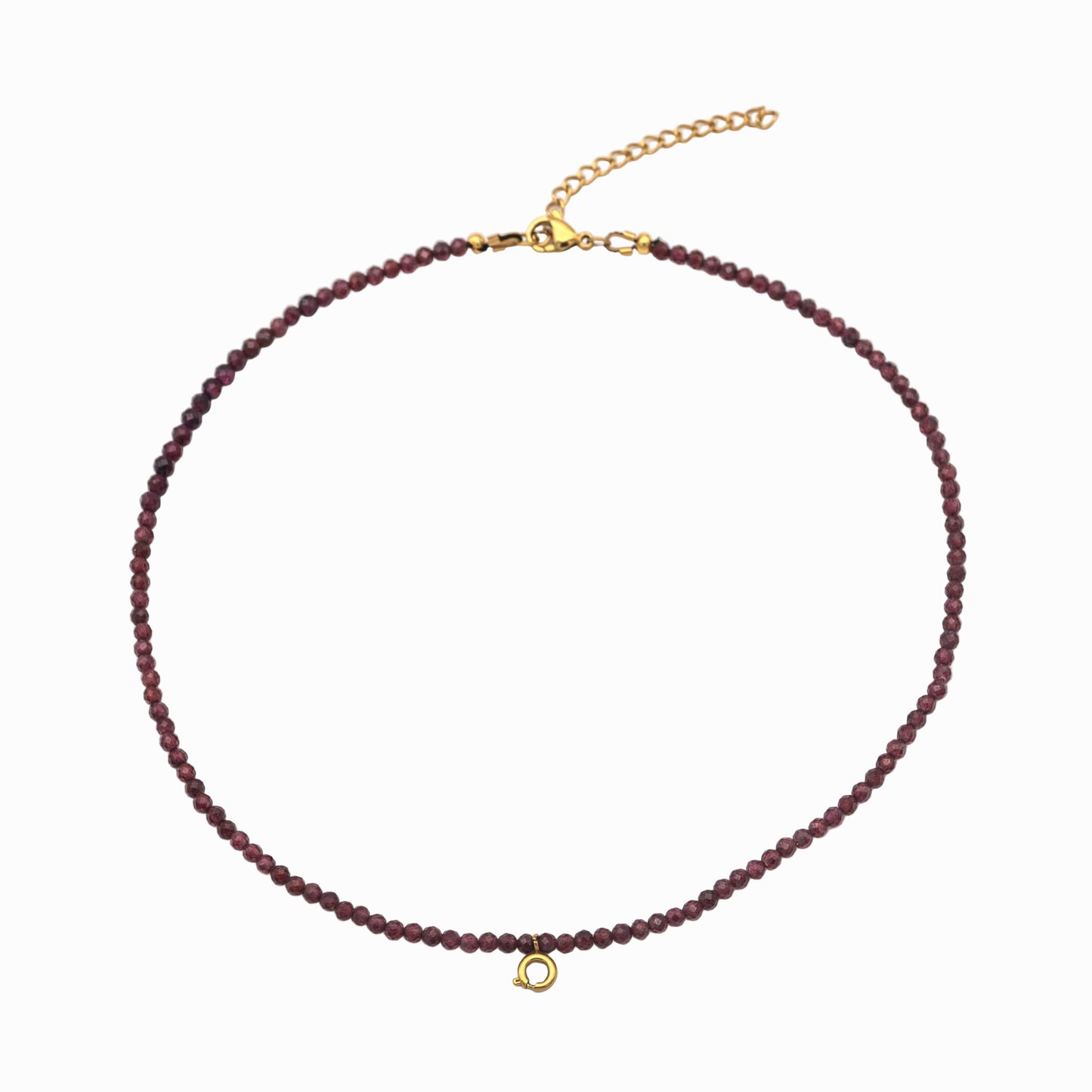 Χειροποίητο κολιέ Γρανάτη - Πάθος με μηχανισμό κουμπώματος για μενταγιόν