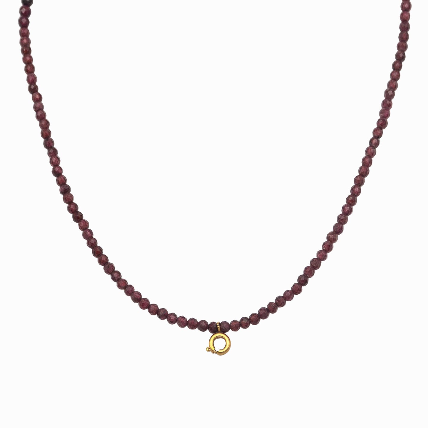 Χειροποίητο κολιέ Γρανάτη - Πάθος με μηχανισμό κουμπώματος για μενταγιόν