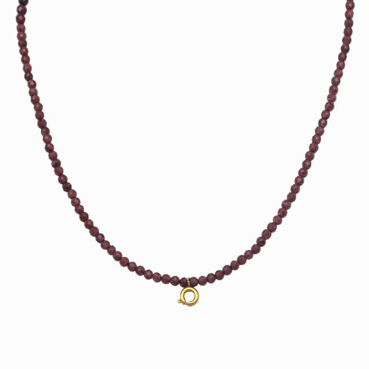 Χειροποίητο κολιέ Γρανάτη - Πάθος με μηχανισμό κουμπώματος για μενταγιόν