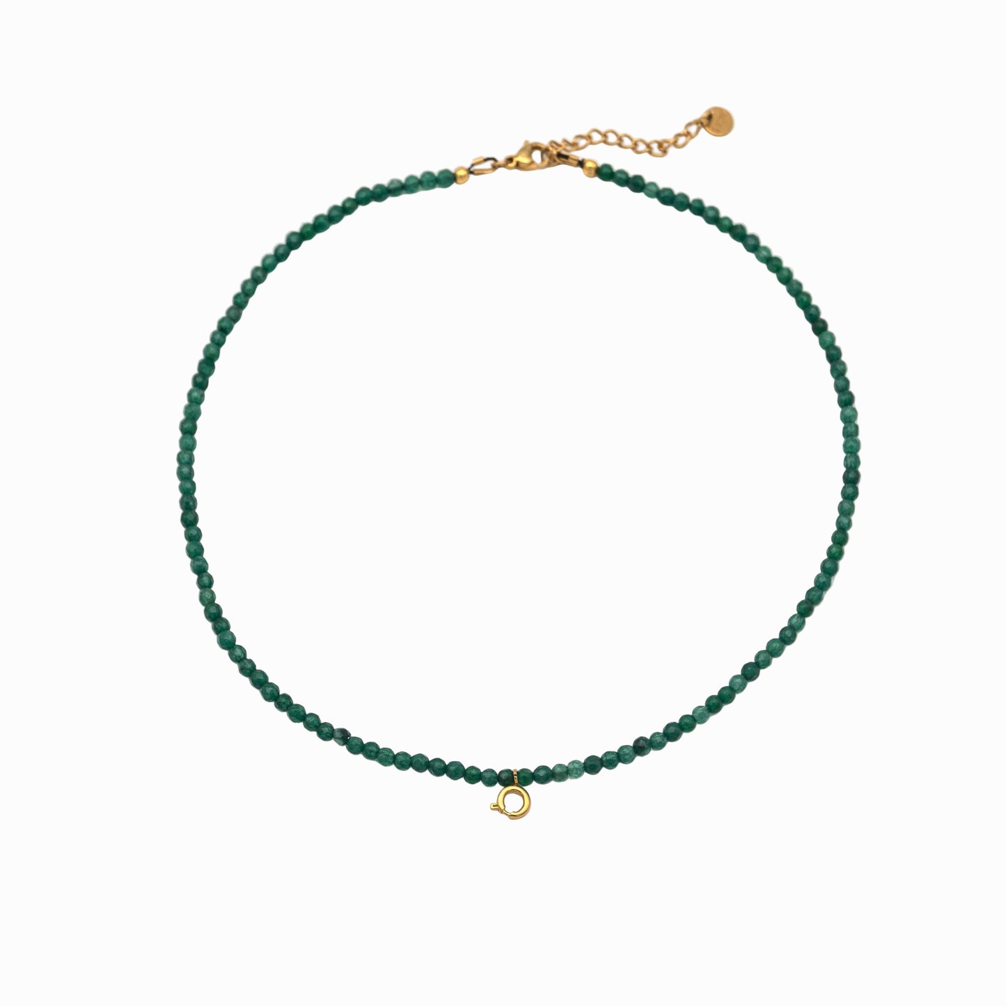 Χειροποίητο κολιέ Πράσινος Νεφρίτης - Αρμονία με μηχανισμό κουμπώματος για μενταγιόν