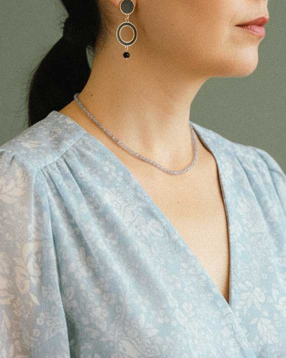 Χειροποίητο κολιέ Λαμπραδορίτη - Διαίσθηση