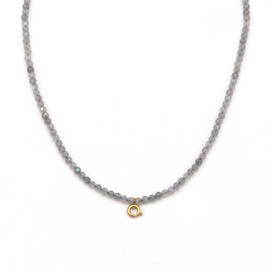 Χειροποίητο κολιέ Λαμπραδορίτη - Διαίσθηση με μηχανισμό κουμπώματος για μενταγιόν