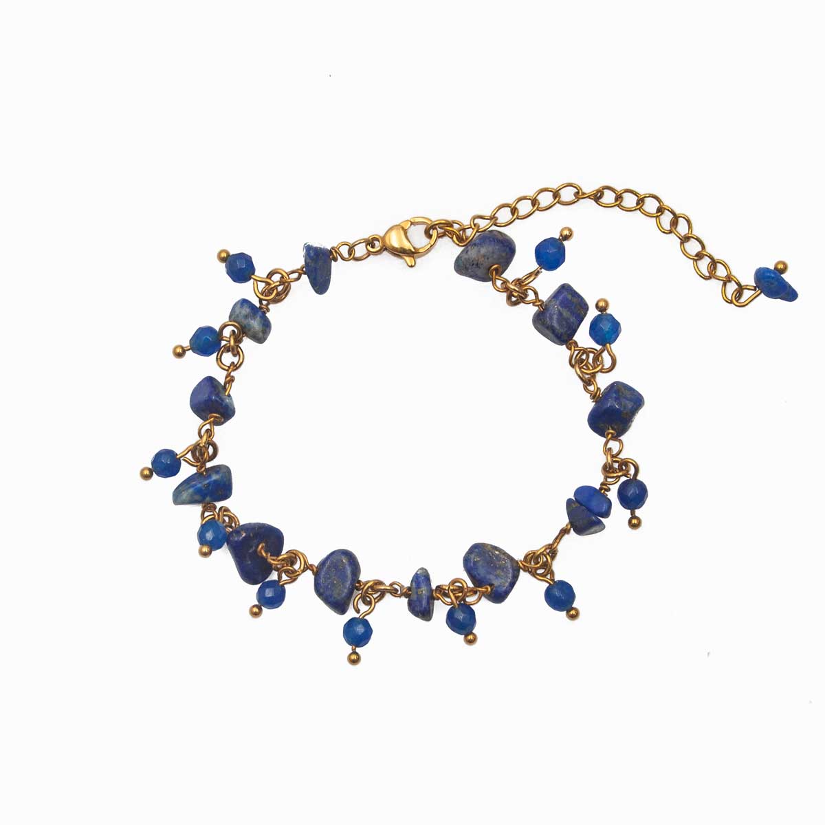 Gold Plated Stainless Steel Lapis Lazuli Intention Bracelet – Wisdom & Intuition