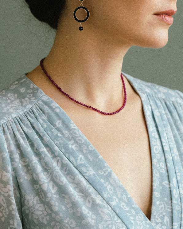 Χειροποίητο κολιέ Ρουμπίνι - Θάρρος