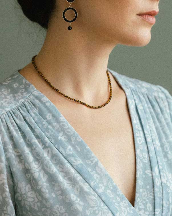 Χειροποίητο κολιέ Μάτι της Τίγρης - Αυτοπεποίθηση