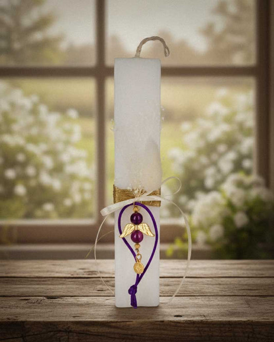 Πασχαλινή Λαμπάδα Αρχάγγελος Ζακχιήλ – Χειροποίητο Φυλαχτό για Μετουσίωση